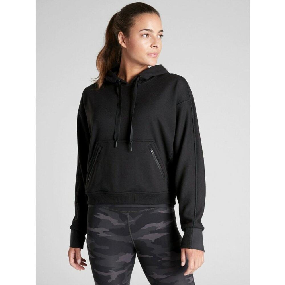 Athleta Recover Hoodie Sweatshirt in Black